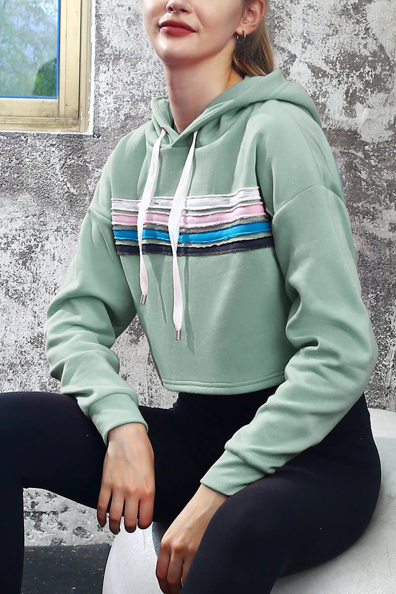 CWOHOL426_Lightweight Pullover Hoodie Cropped Sweatshirt