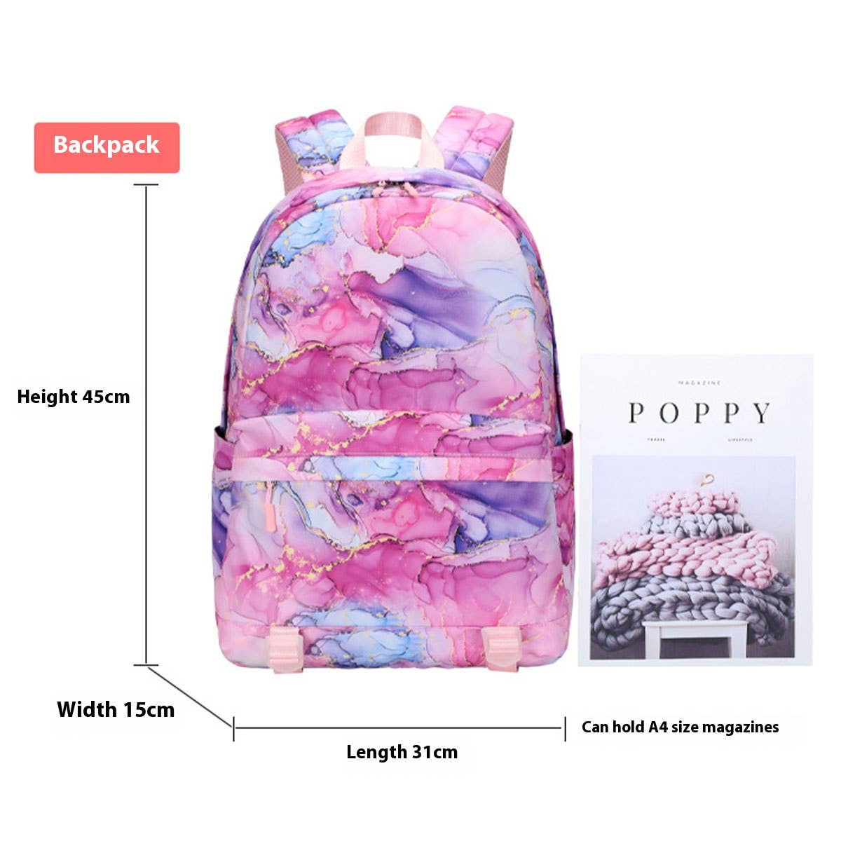 Waterproof Backpacks for School Girls?2-Piece Set_CWAB5378