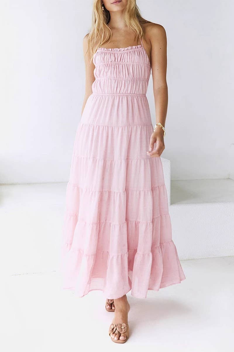 CWDHL0883_SEXY HOLIDAY CASUAL HALTER NECK DRESS