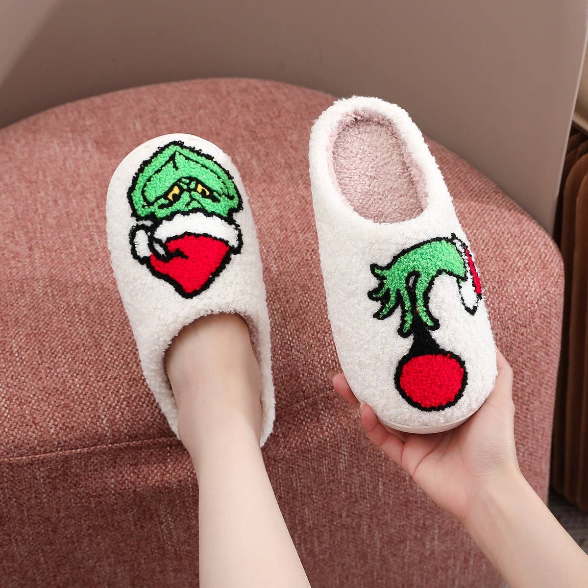 CHRISTMAS GRINCH HOME COTTON SLIPPERS