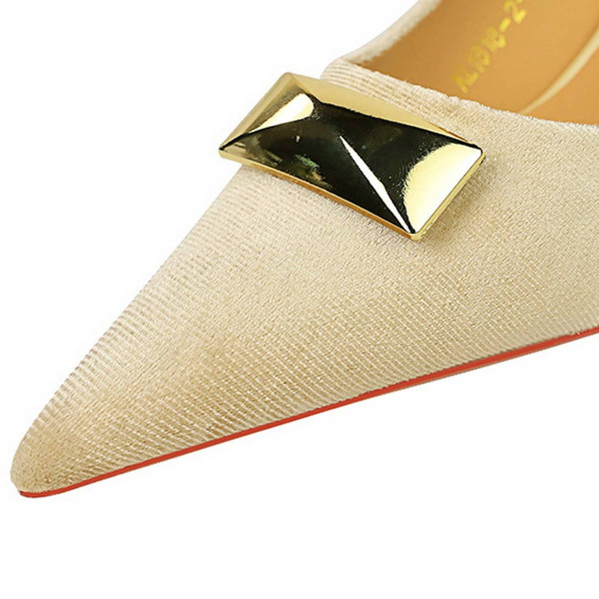 RETRO METAL BUCKLE SHALLOW POINTED TOE HIGH HEELS_CWSHH0097