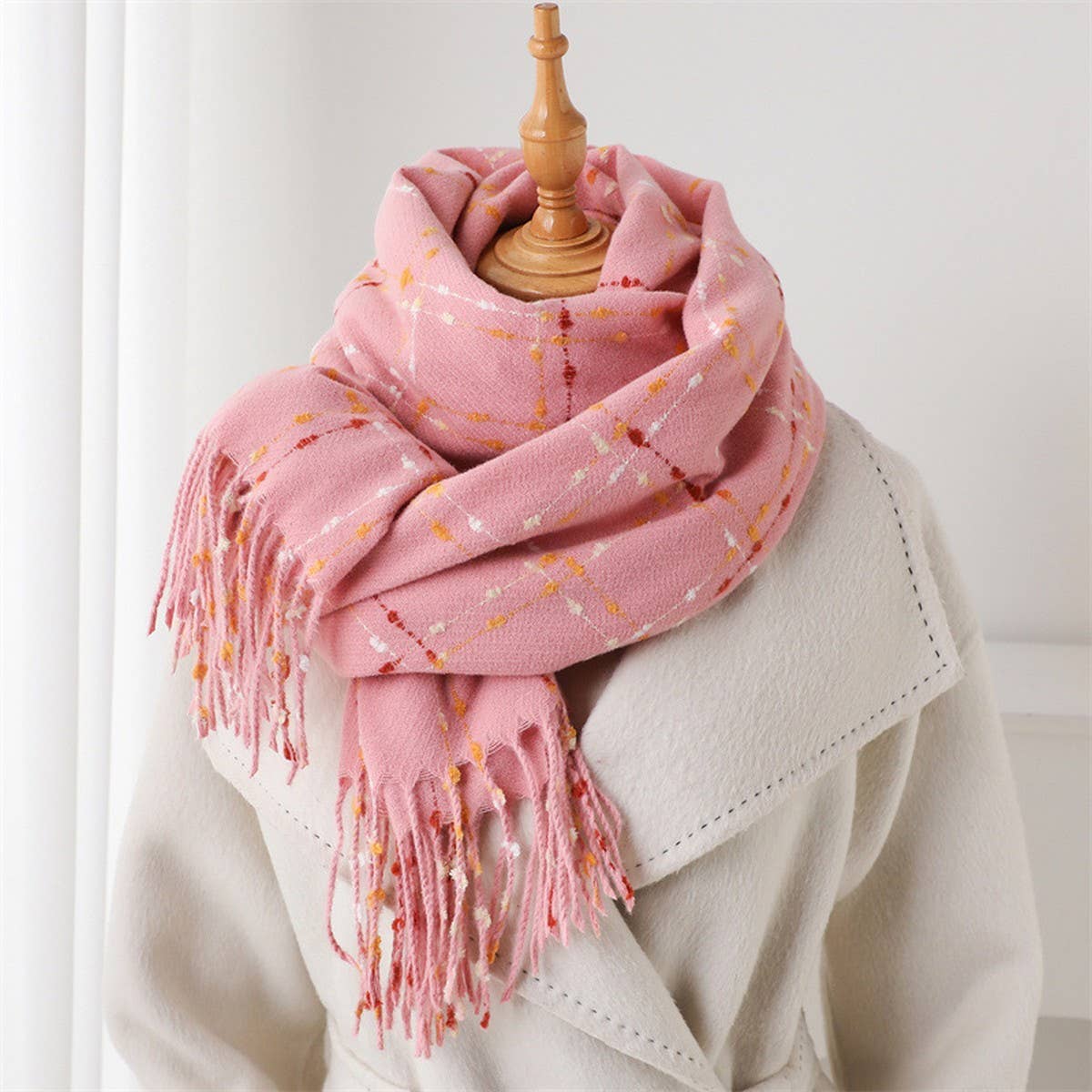 Lightweight Korean Style Fringe Winter Scarf Wrap