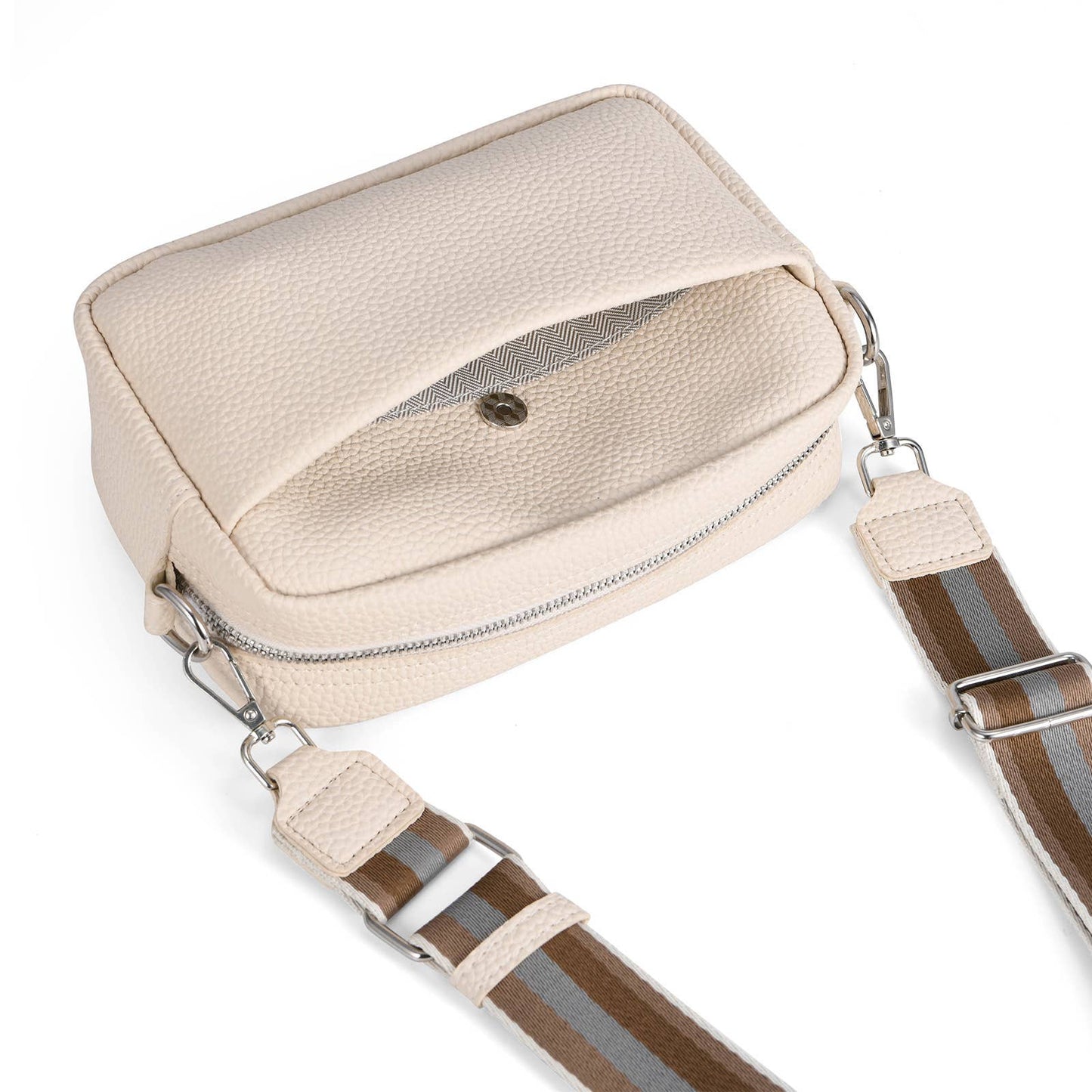 Solid-colored PU leather crossbody bag