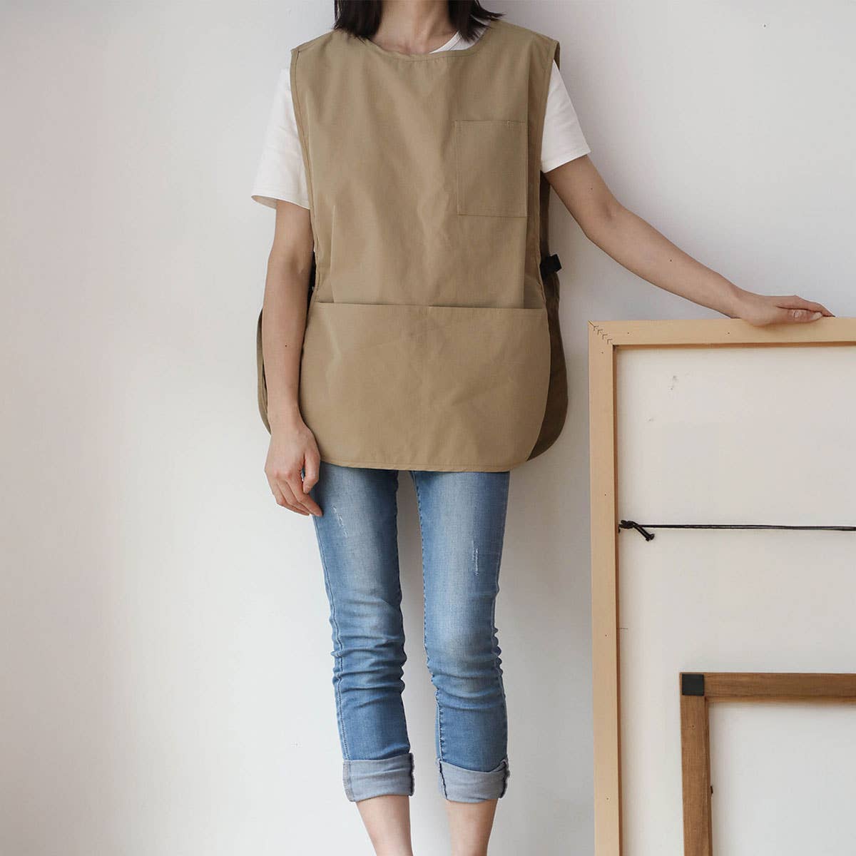 Waterproof Short Linen Aprons with pockets