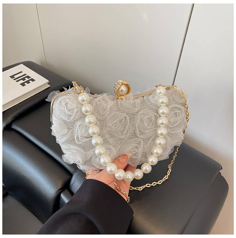 Floral hand-held Chinese-style crossbody bag