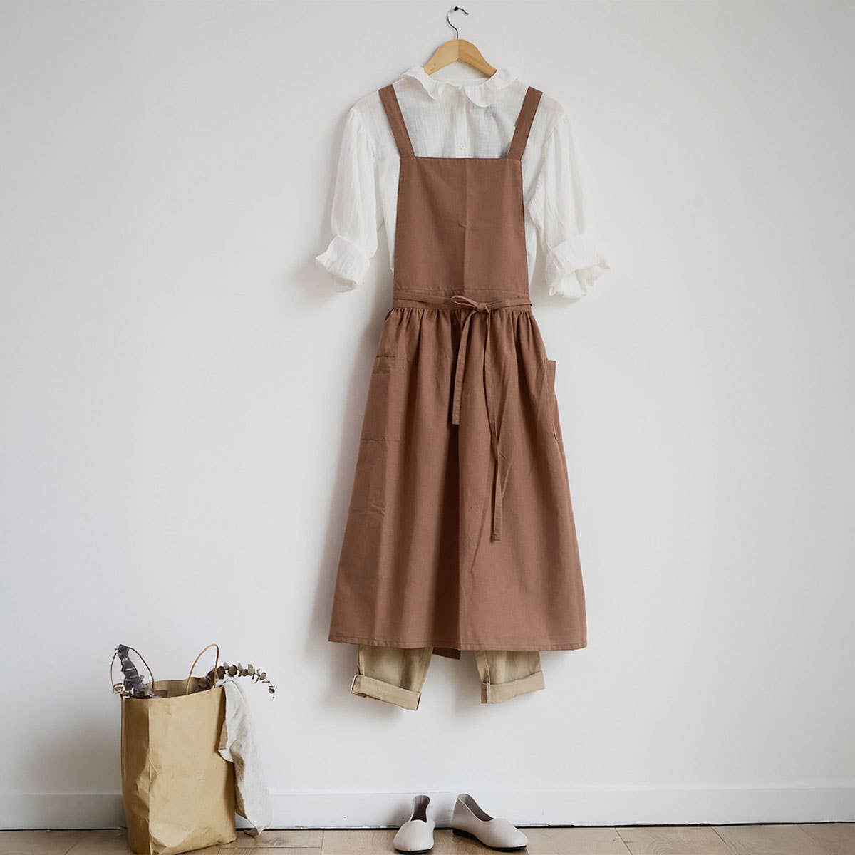 Waterproof cotton linen apron Aprons with pocket