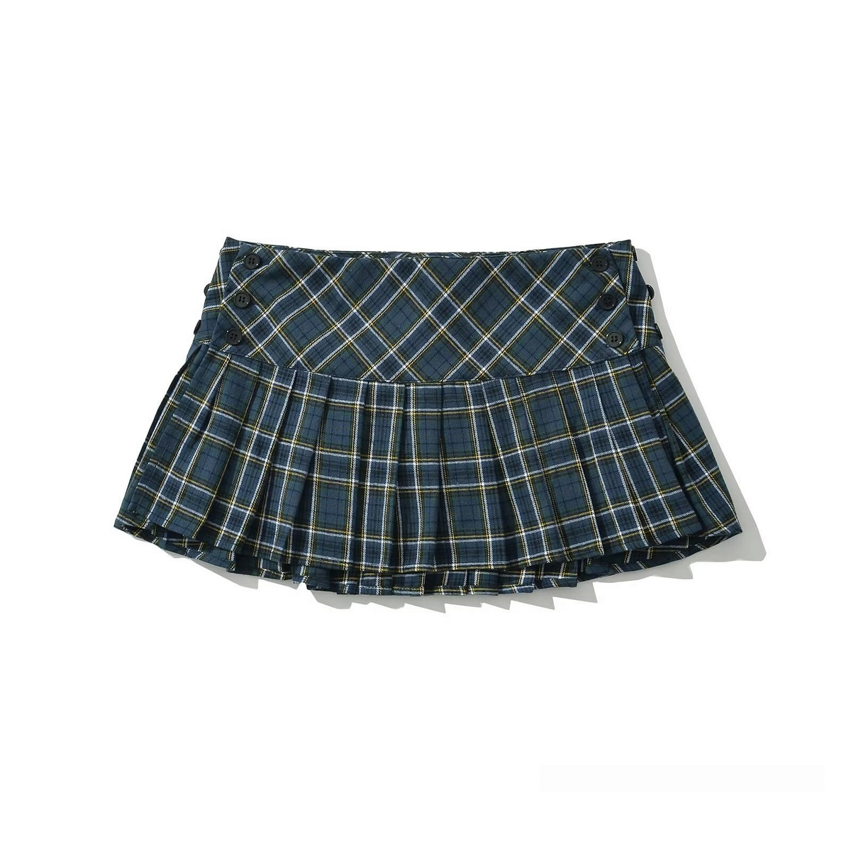 Plaid Pleated Skirt for Women, Adjustable Waist_CWDSD8341