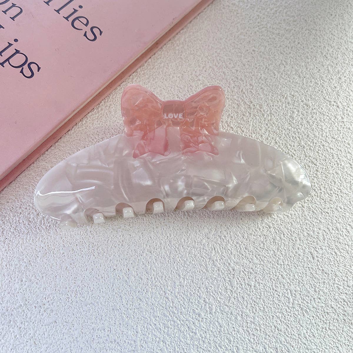 Colorblock Bow Acetate Hair Claw, Sweet Chic Clip_CWAHA1341