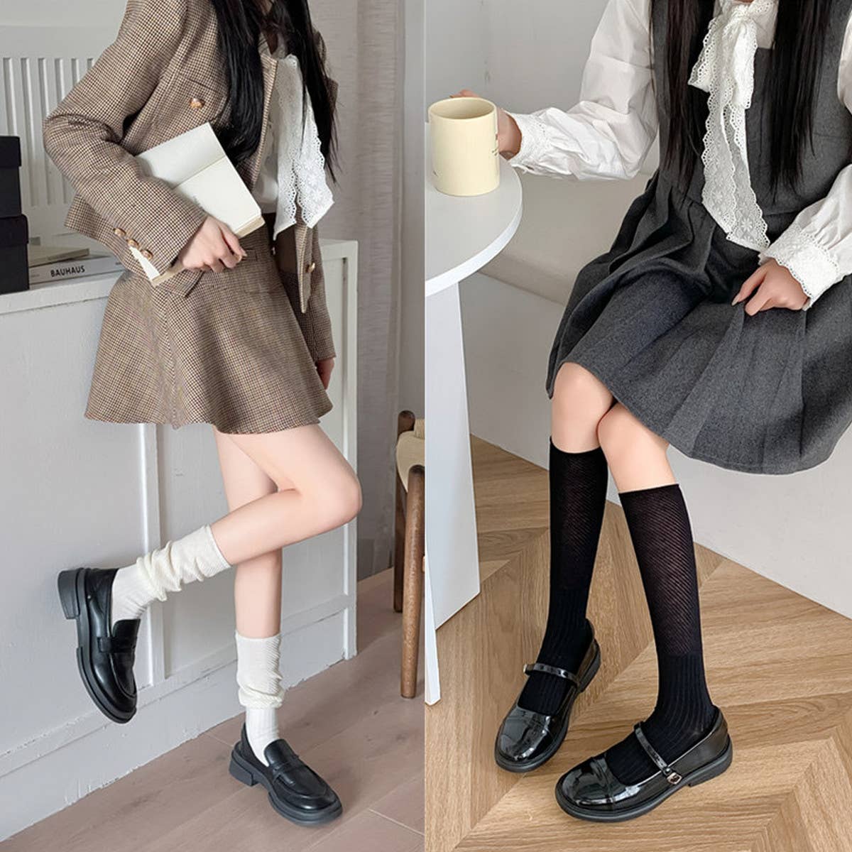 WOMEN BREATHABLE MESH MID-LENGTH COTTON SOCKS