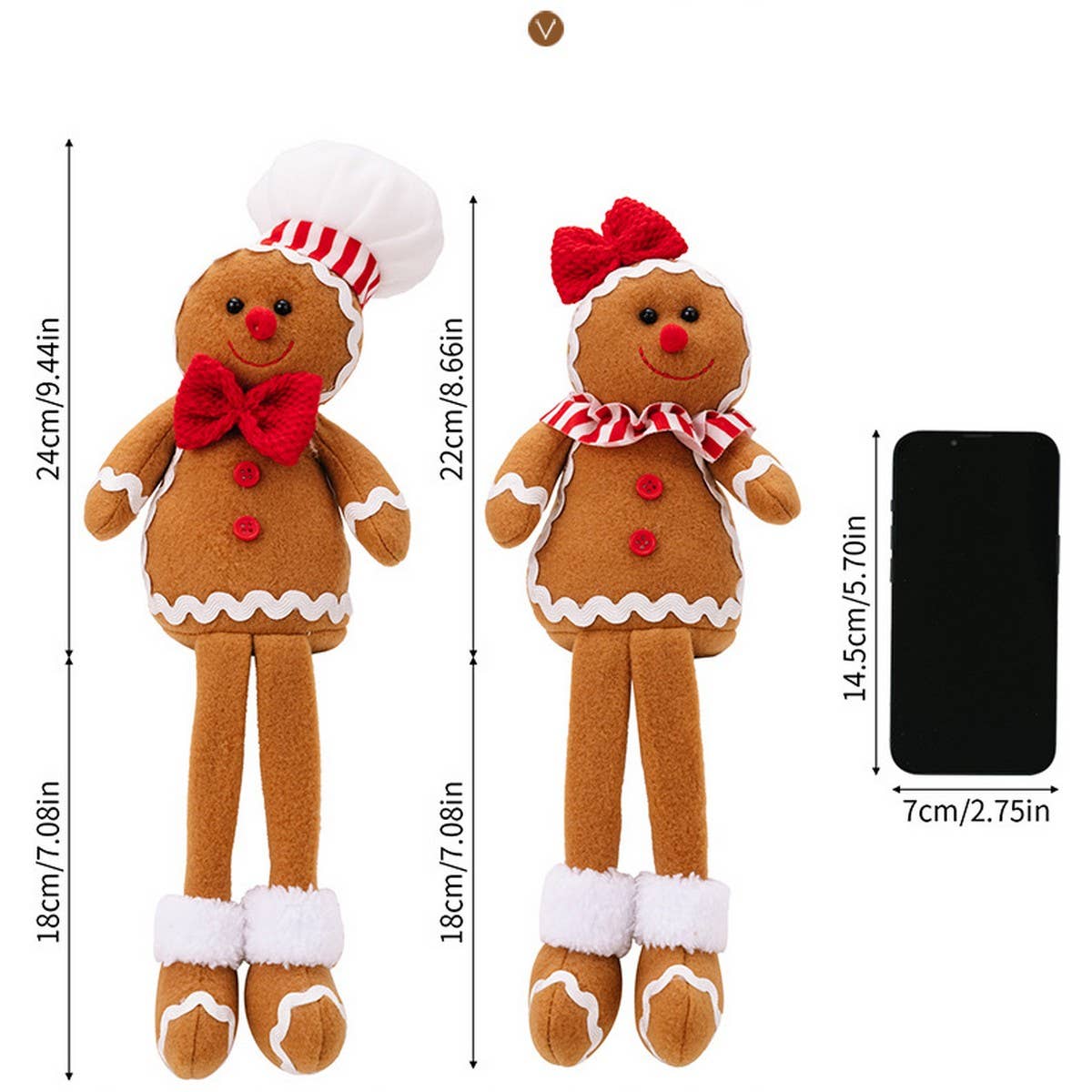 CWMM10301_CHRISTMAS GINGERBREAD HANGING LEG DOLL DECOR