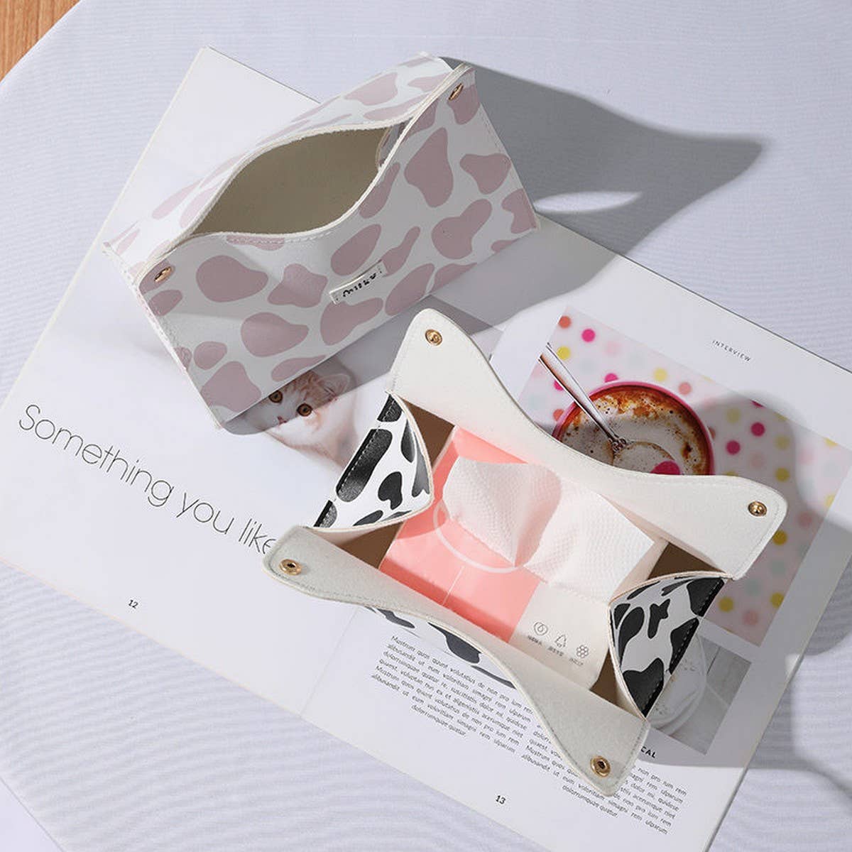 NEW HOUSEHOLD CUTE COW CARTOON TABLE TISSUE BOX