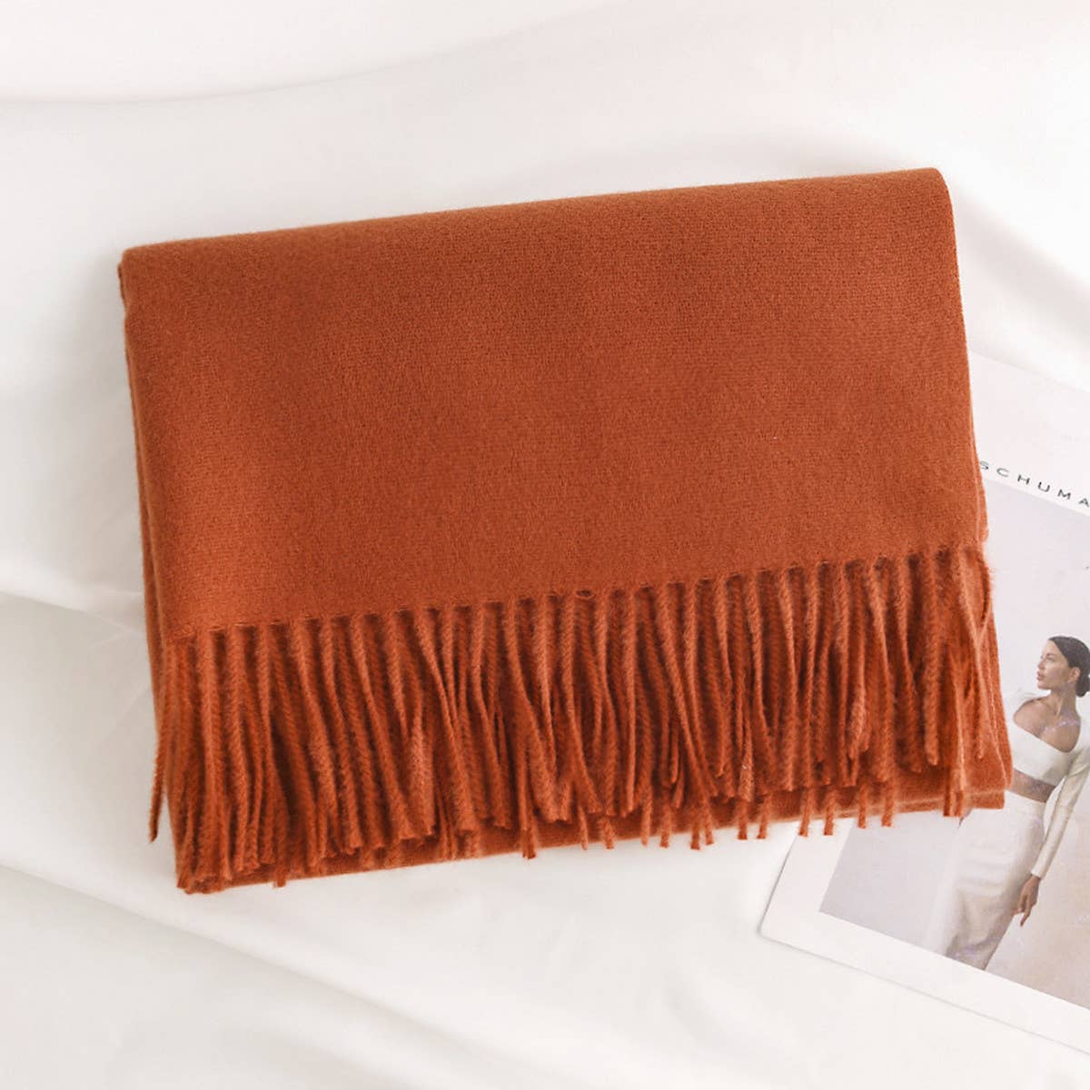 Cozy Solid Color Winter Scarf with  for Women