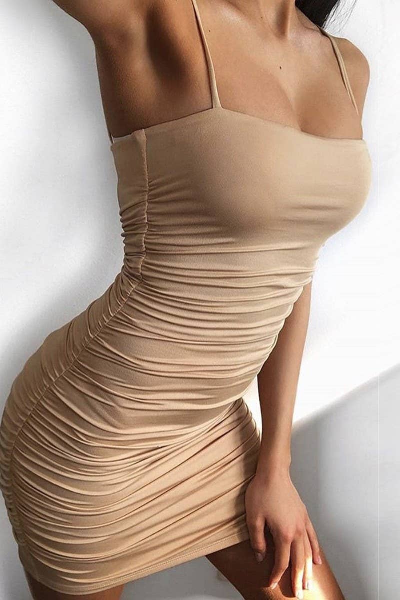 CWDSD10762_SOLID BODYCON SPAGHETTI STRAP MINI DRESS