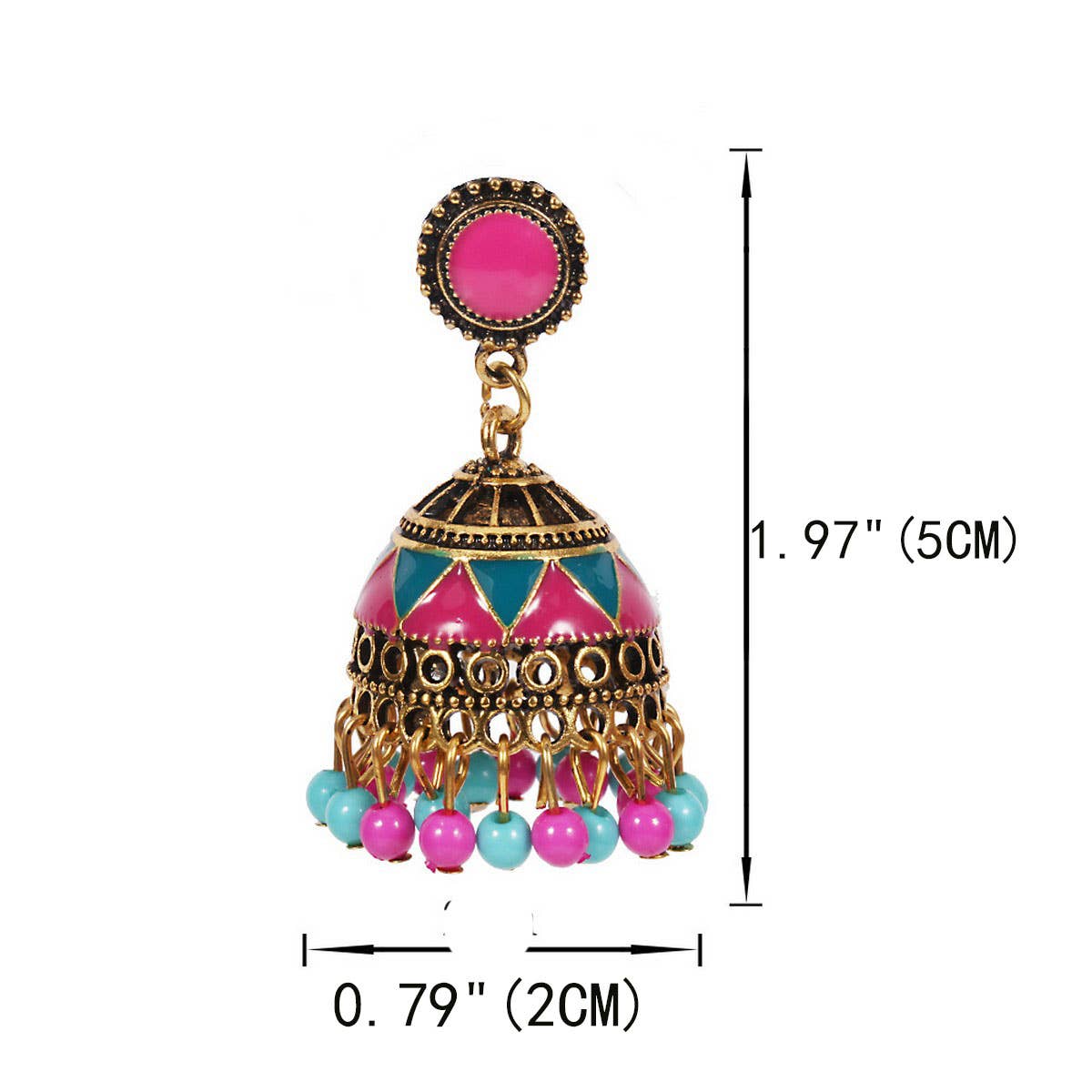 CWAJE05678_BOHO COLORFUL BEADED TASSEL BELL DROP EARRINGS