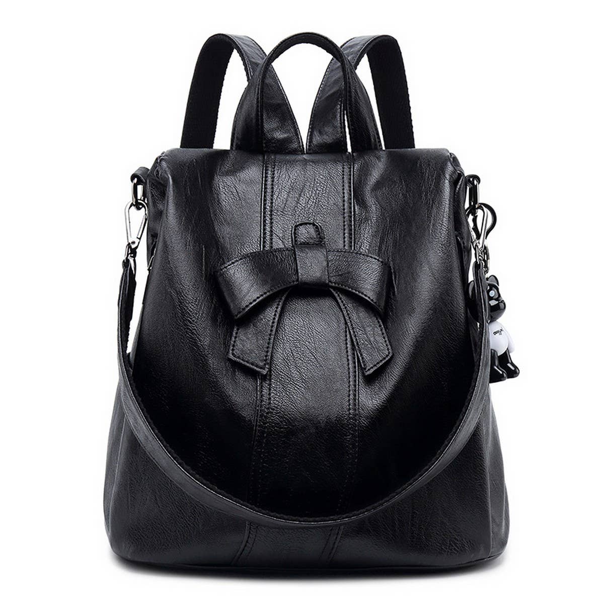 LEATHER BACKPACK WOMEN BOW DECORATION CROSSBODY BAG_CWAB0721