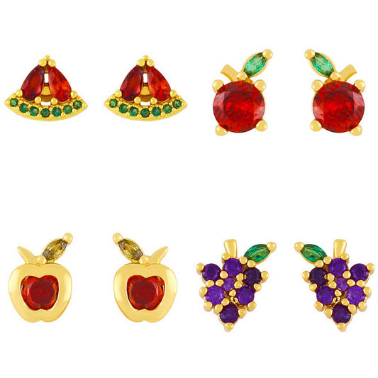 FRUIT STUDDED DIAMOND EARRINGS