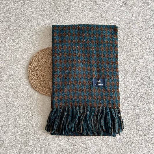 Reversible Houndstooth Scarf ? Soft Winter Wrap