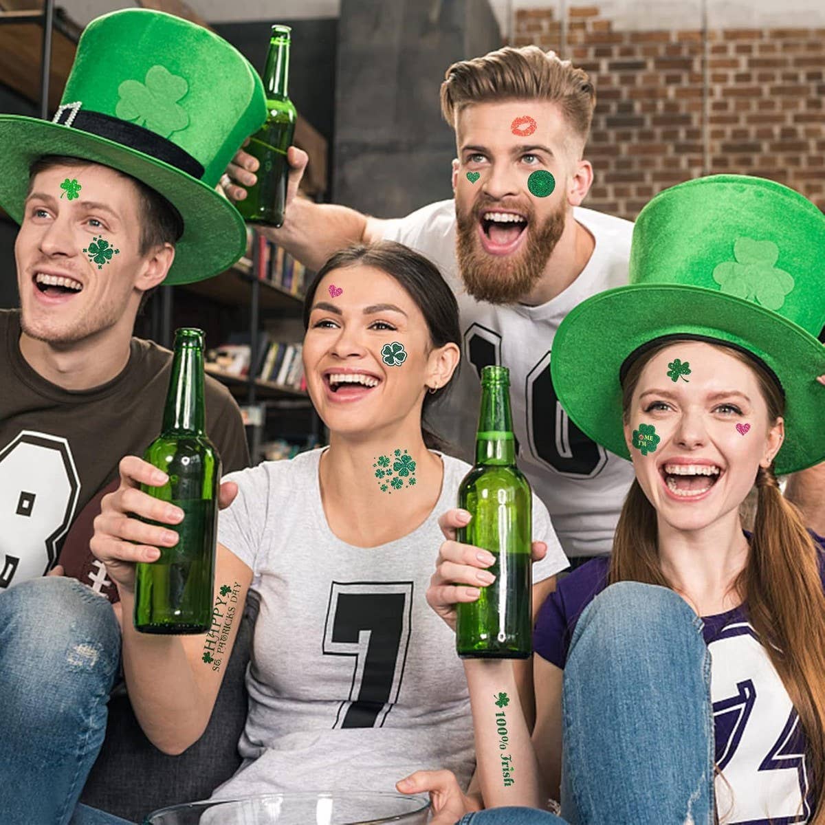 Glitter Leaf Cartoon Tattoo Stickers for Party