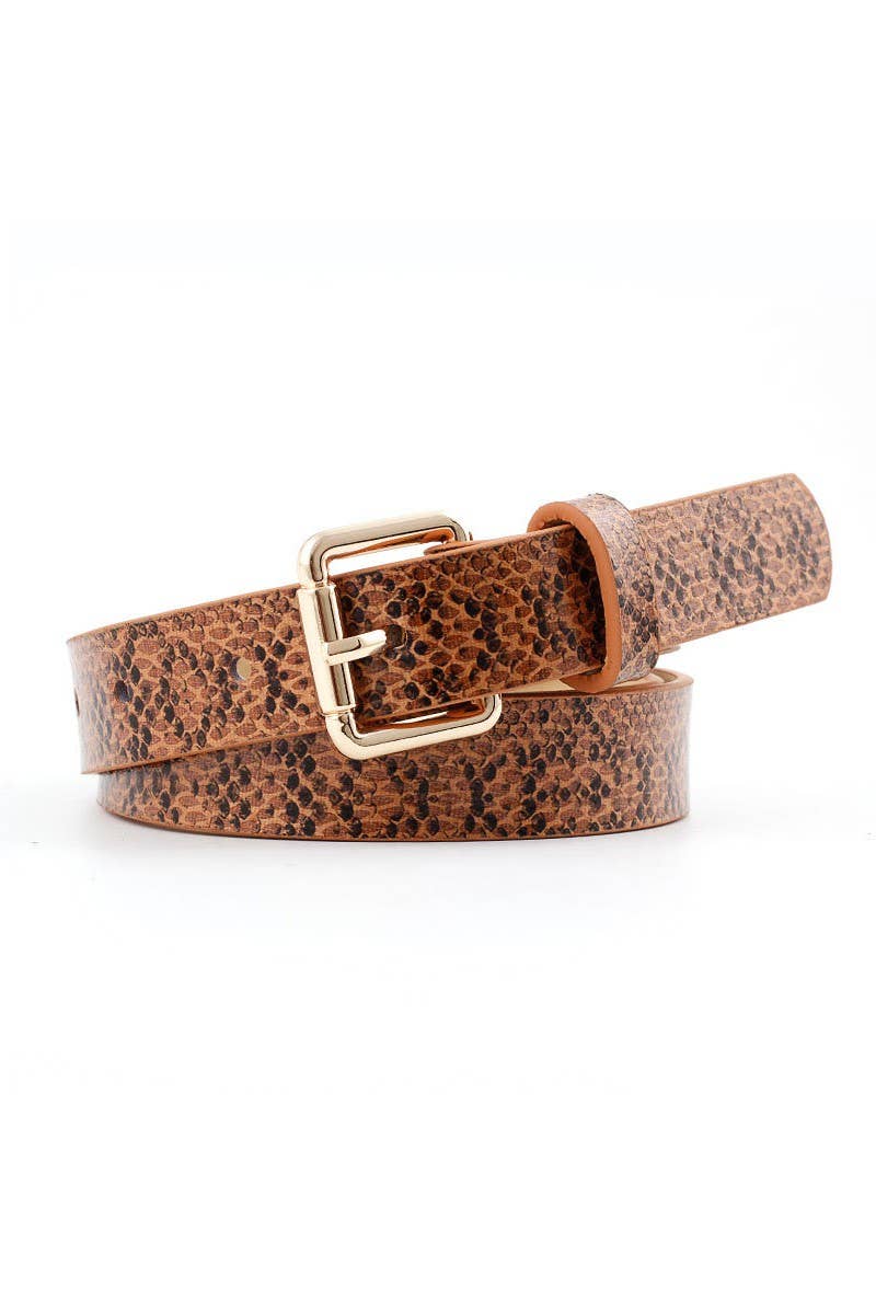 SNAKE SKIN PATTERN CASUAL BELT_CWABE0067