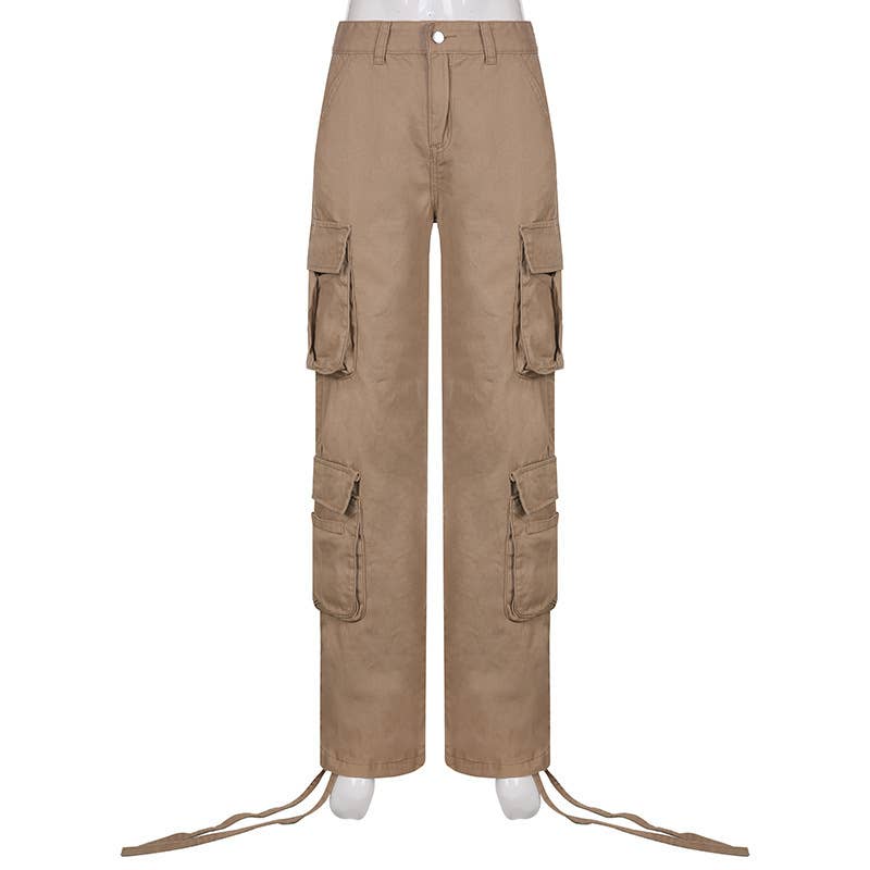 Many pockets belt leisure tooling jeans