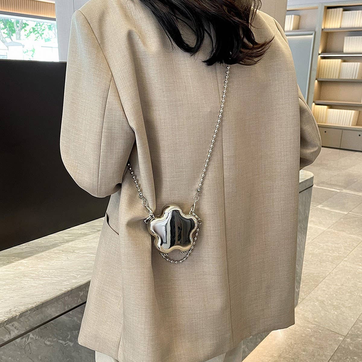 STAR SHAPE EVENING CLUTCH  BAG SHOULDER BAG_CWAB3262