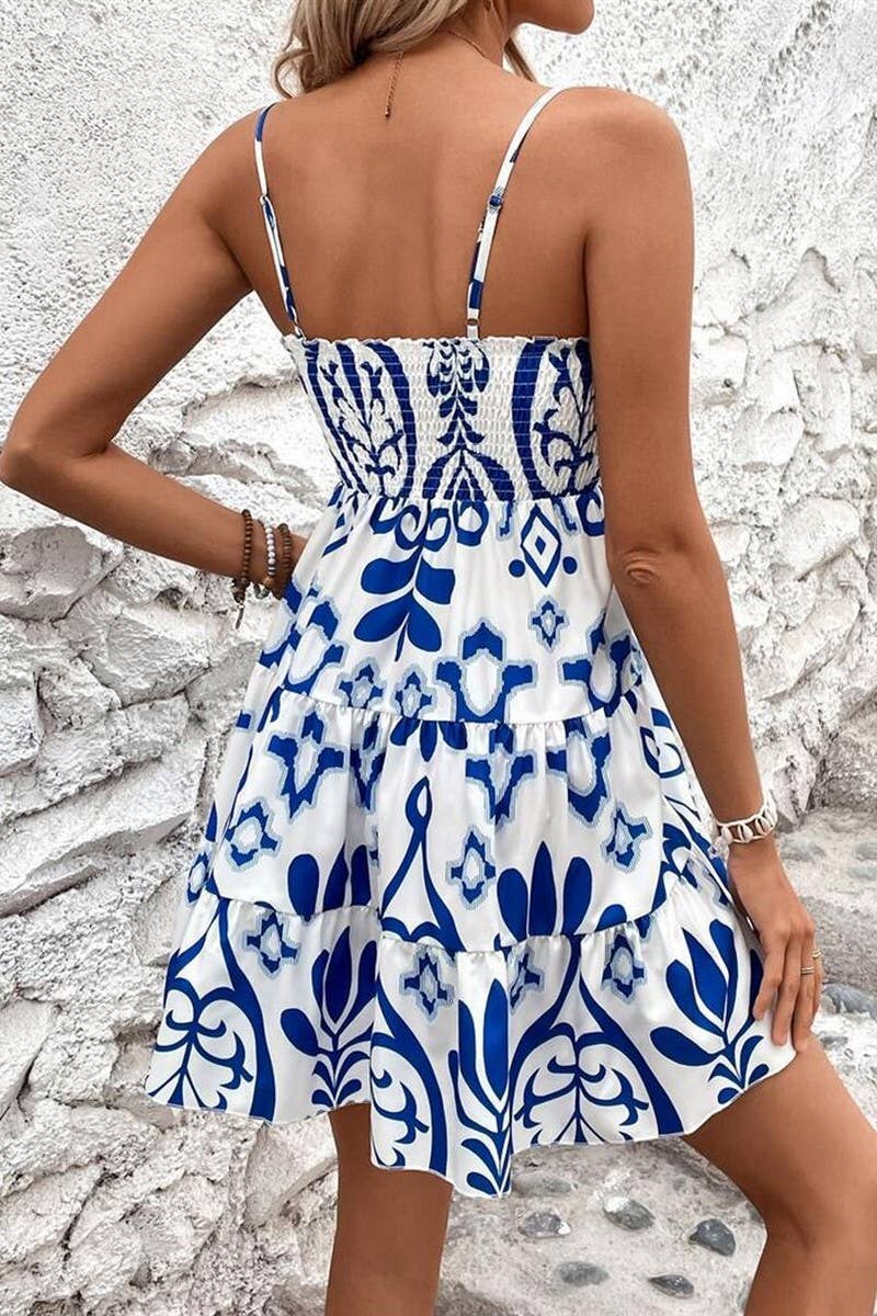 CWDSD8385_WAISTED PRINCESS PUFF SLEEVE MINI SLIP DRESS