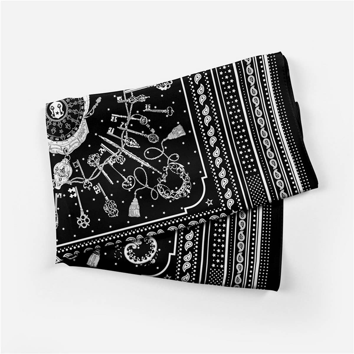 Faux Silk Paisley Print Scarf - Vintage Neck Wrap