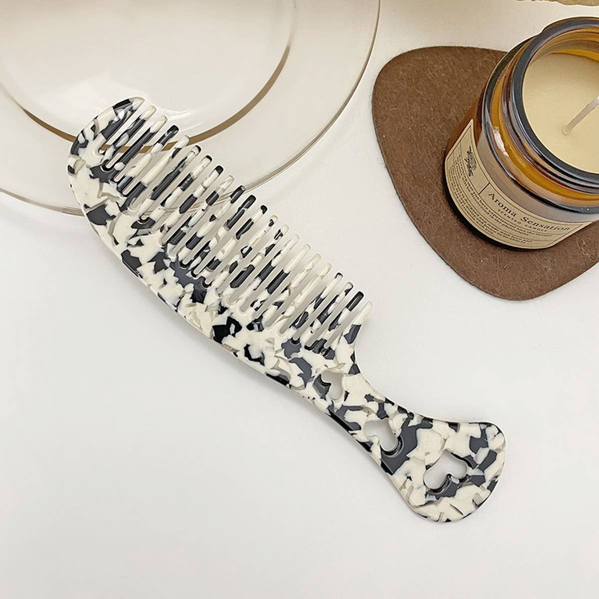 Vintage Acetate Heart Comb for Hair & Makeup