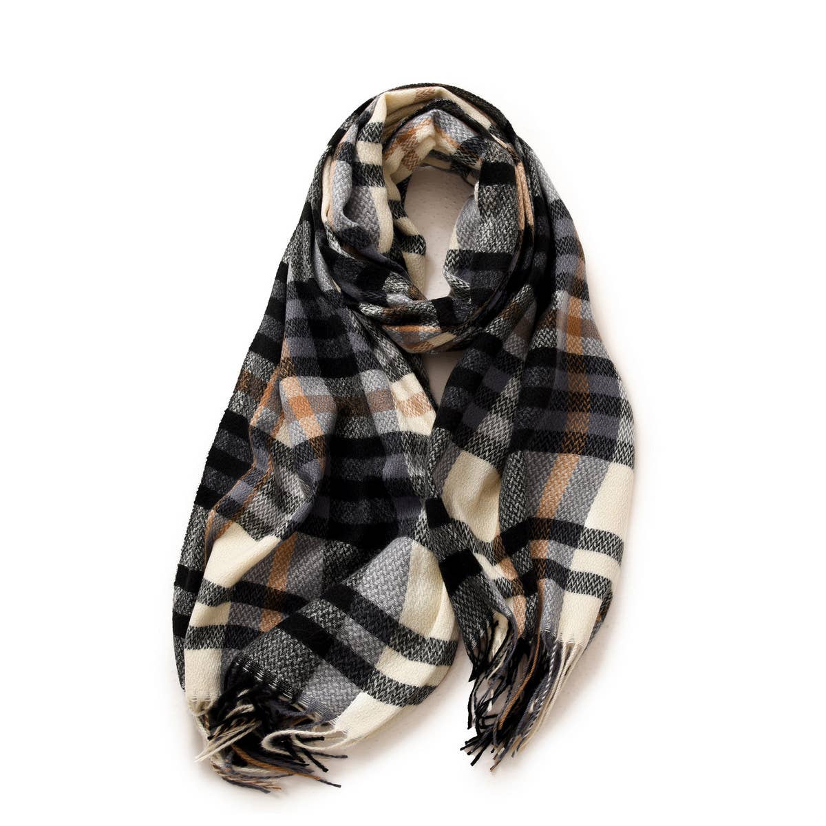 Thick Plaid Shawl Scarf ? Soft Warm Wrap for Women