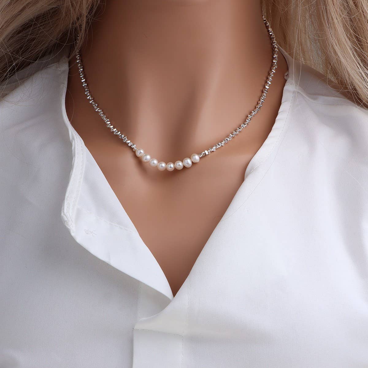 Natural freshwater pearl starry sky necklace