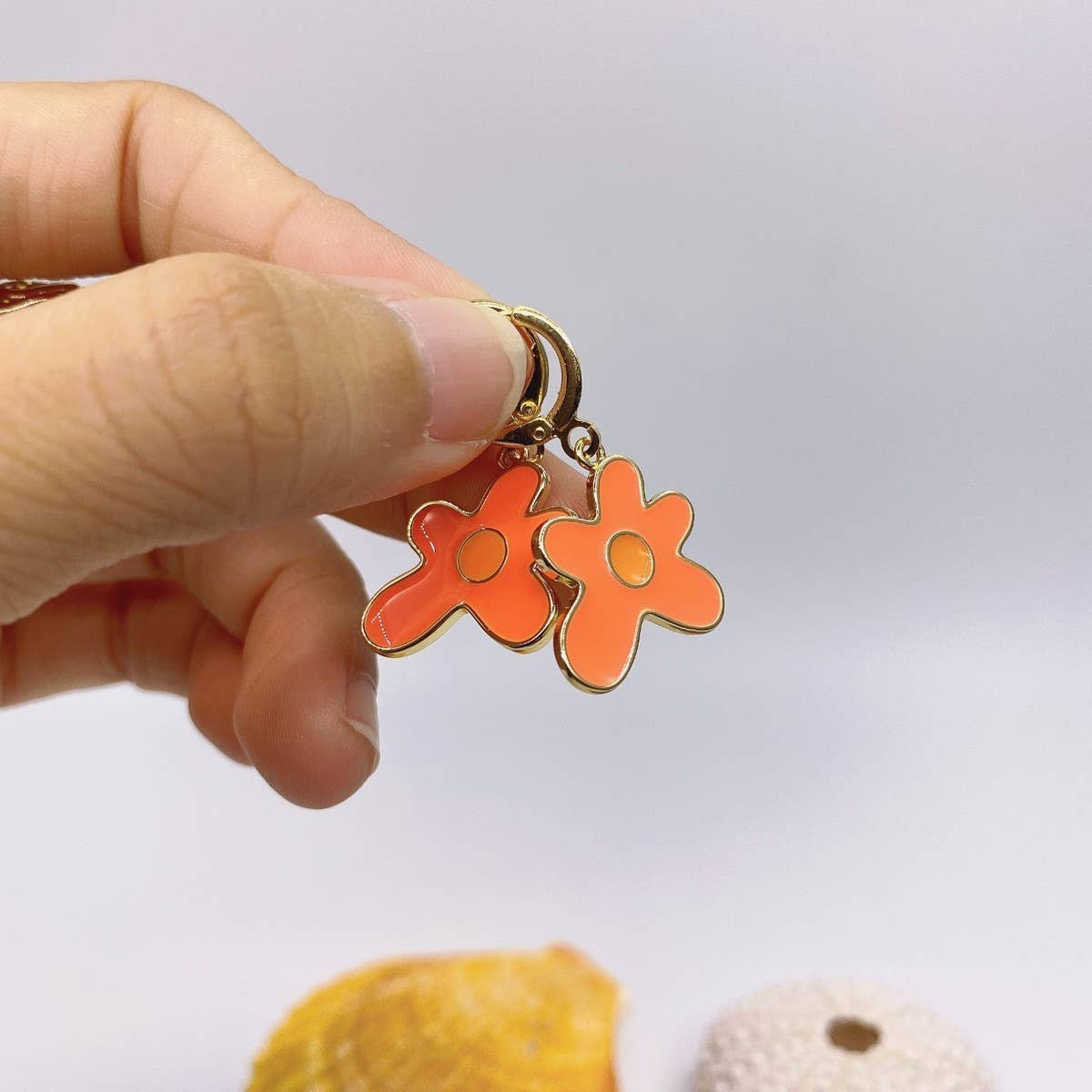 Trendy Commuter Floral Enamel Earrings & Ring