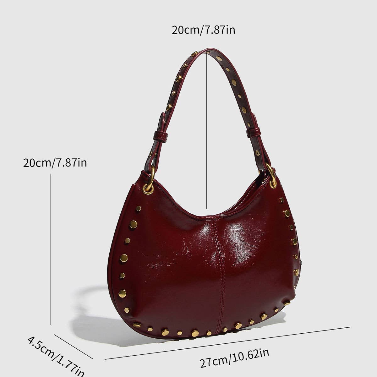 Trendy Studded Boston Shoulder & Handbag_CWAB5713