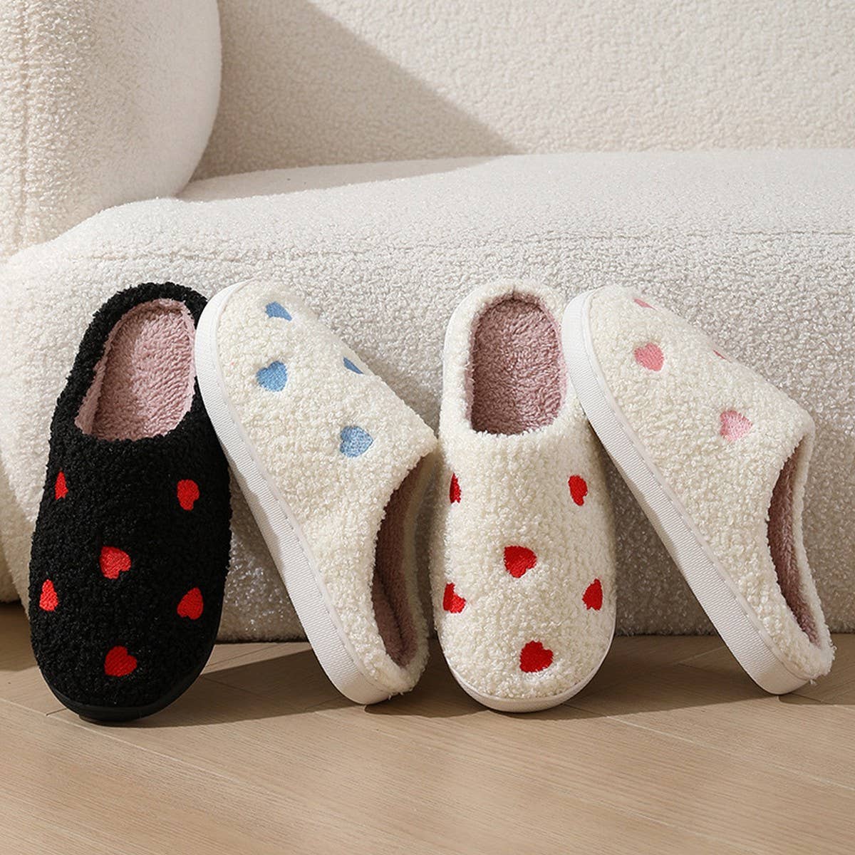 CUTE CARTOON LITTLE HEART WINTER COTTON SLIPPERS