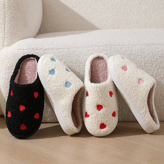 CUTE CARTOON LITTLE HEART WINTER COTTON SLIPPERS