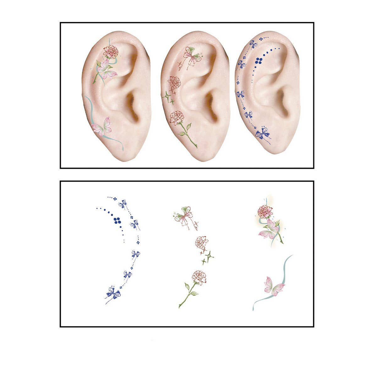 Waterproof Ear Tattoos ? Cute Cartoon Set