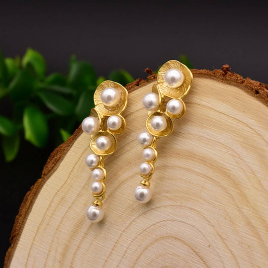 LUXURY VINTAGE STERLING SILVER PEARL EARRINGS