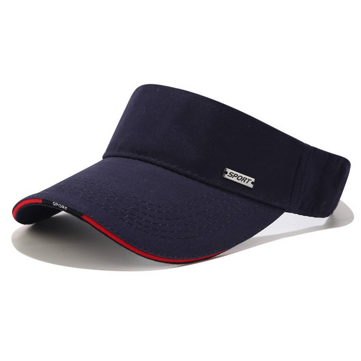 Sport Metal Logo Visor Hat - Outdoor Sunshade Cap_CWAH3297