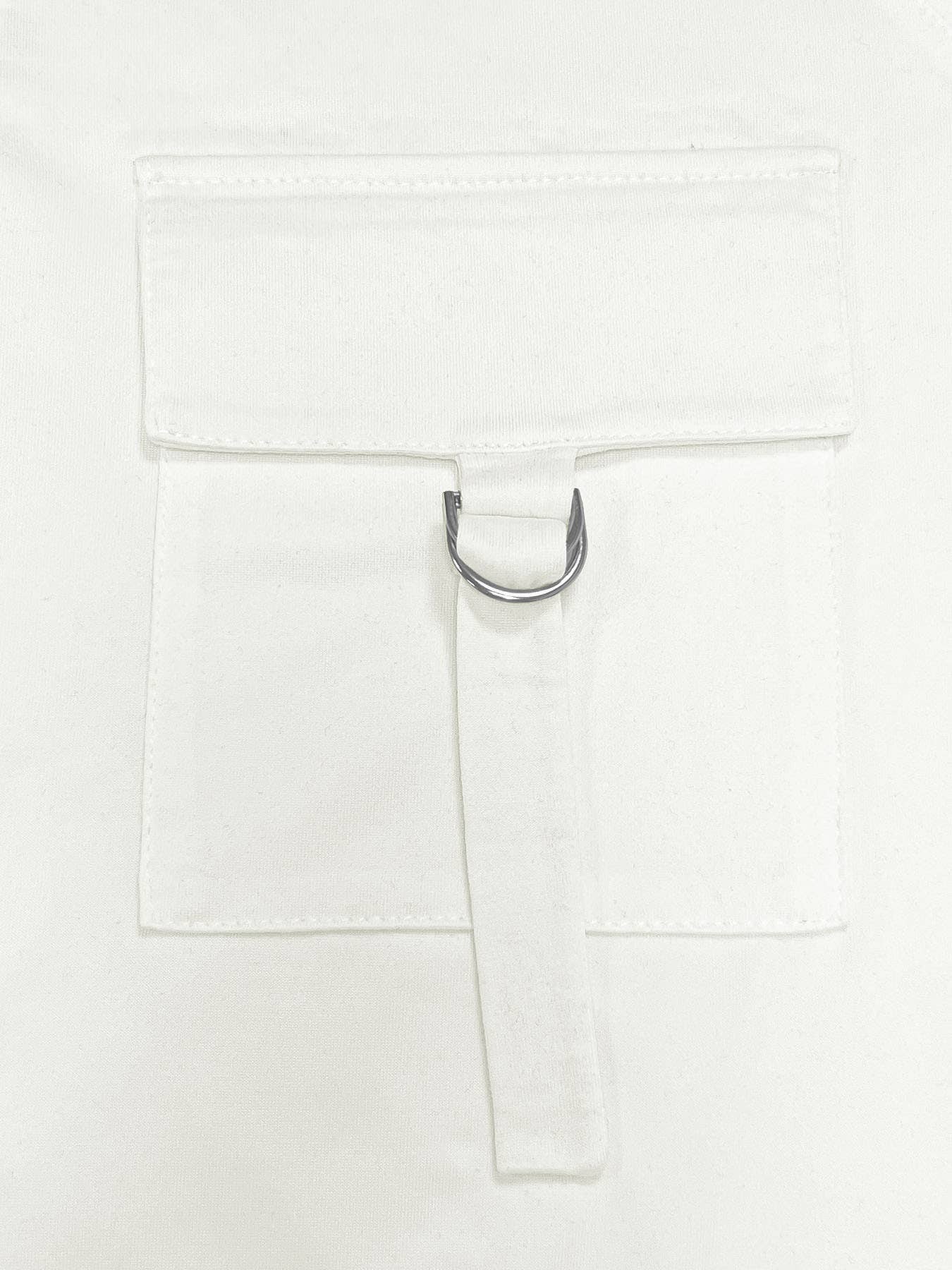 V-NECK SOLID COLOR POCKET LONG SLEEVE T-SHIRT