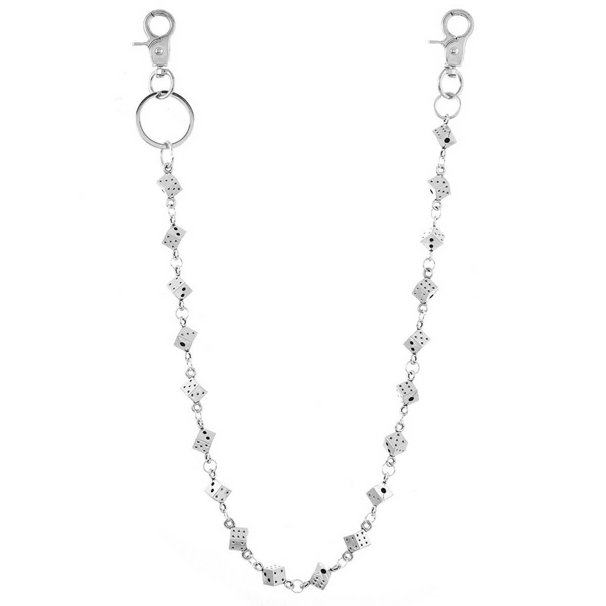 HIP-HOP PUNK STYLE METAL DICE PANTS CHAIN