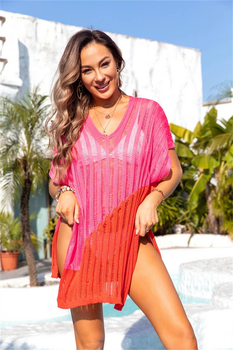 SPLICED HOLLOW OUT BIKINI BEACH TOP_CWTSTS0157