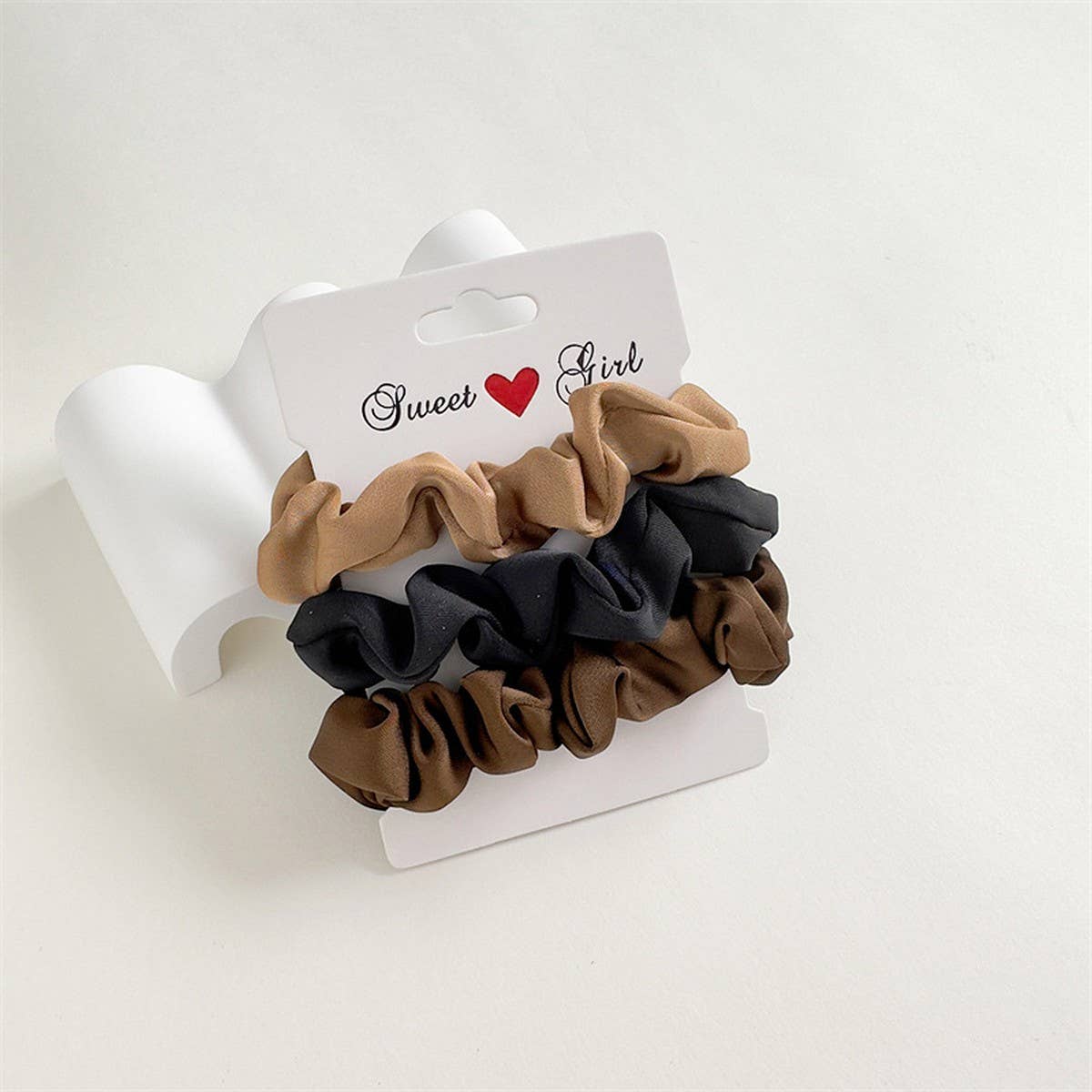 3.15"DIAMETER COFFEE COLOR SILK SCRUNCHIES_CWAHA0342