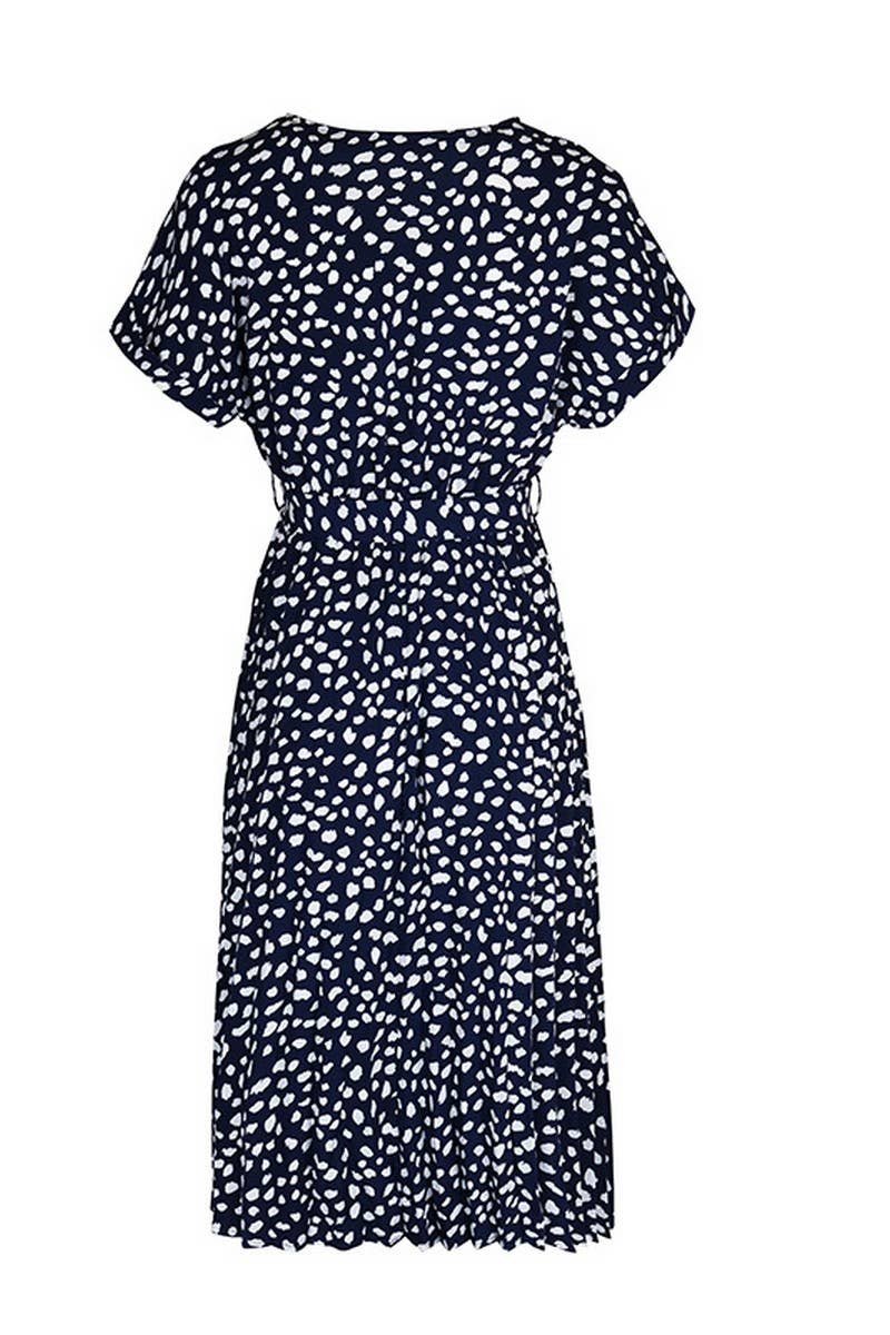 CWDMD4543_SPRING AND AUTUMN LONG SLEEVE RED PRINTED DRESS