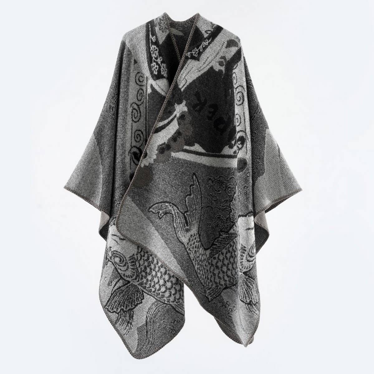 SMALL NEW FASHION FISH PATTERN WARM SHAWL_CWMM2100