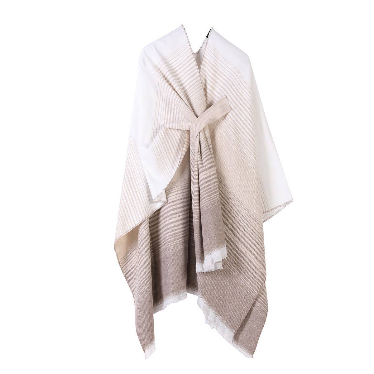 WEAR SCARF KNITTED SIDE STRAP SHAWL CAPE