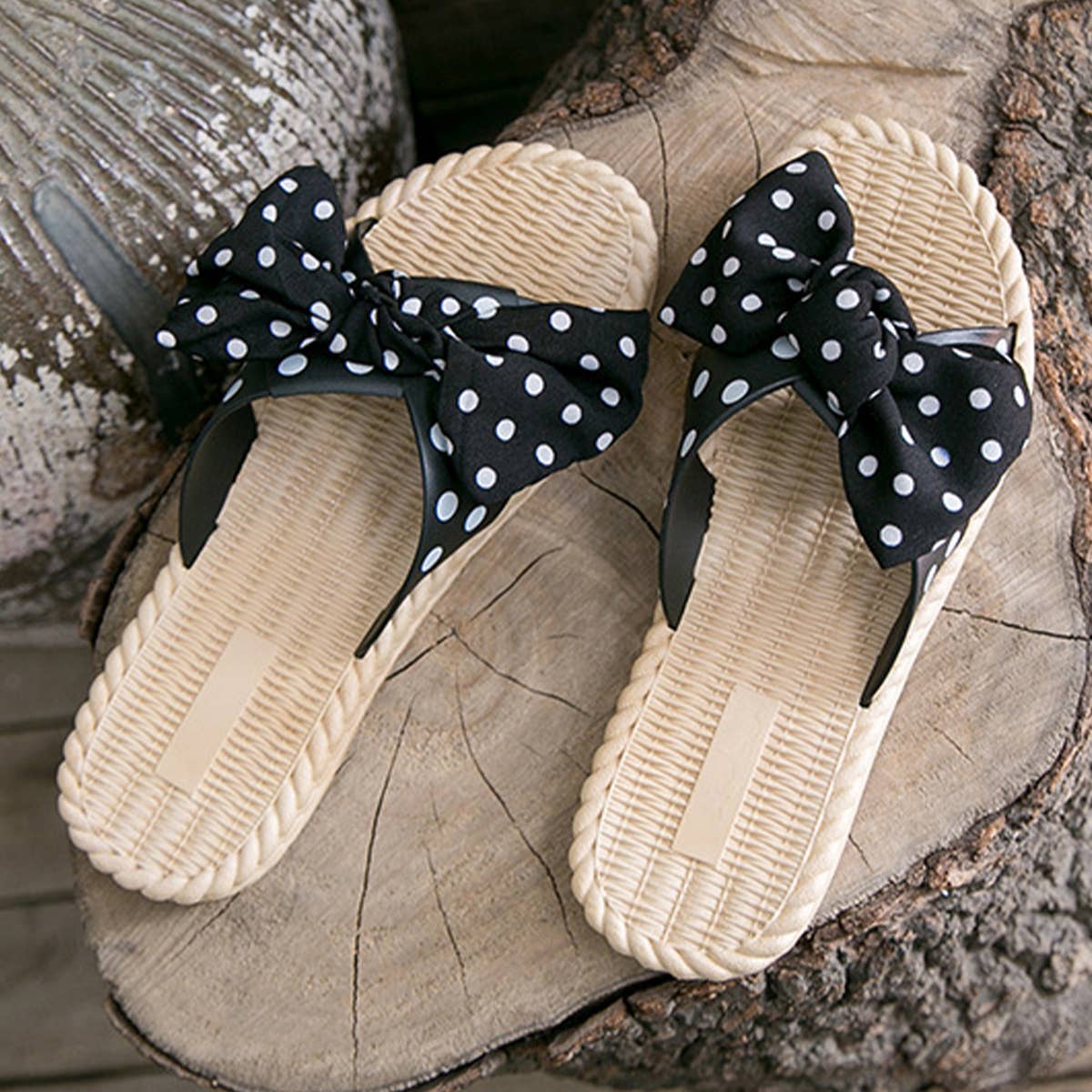 BOW DECORATED NON-SLIP SLIPPERS FOR WOMENS_CWSHS0675