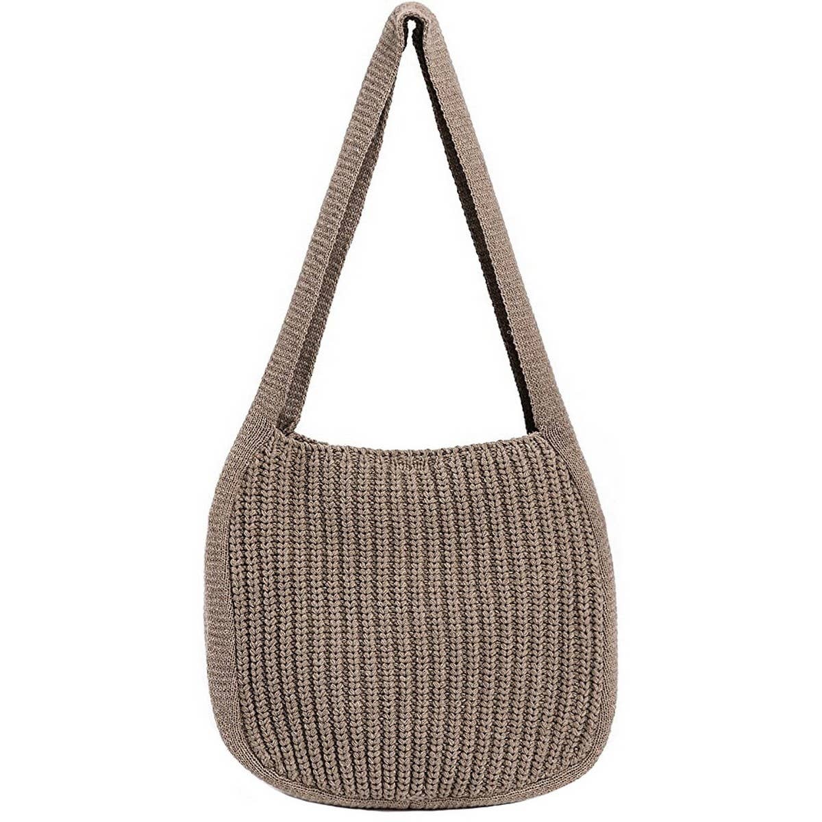CWAB4578_SOLID COLOR KNITTED CROSSBODY SHOULDER BAG