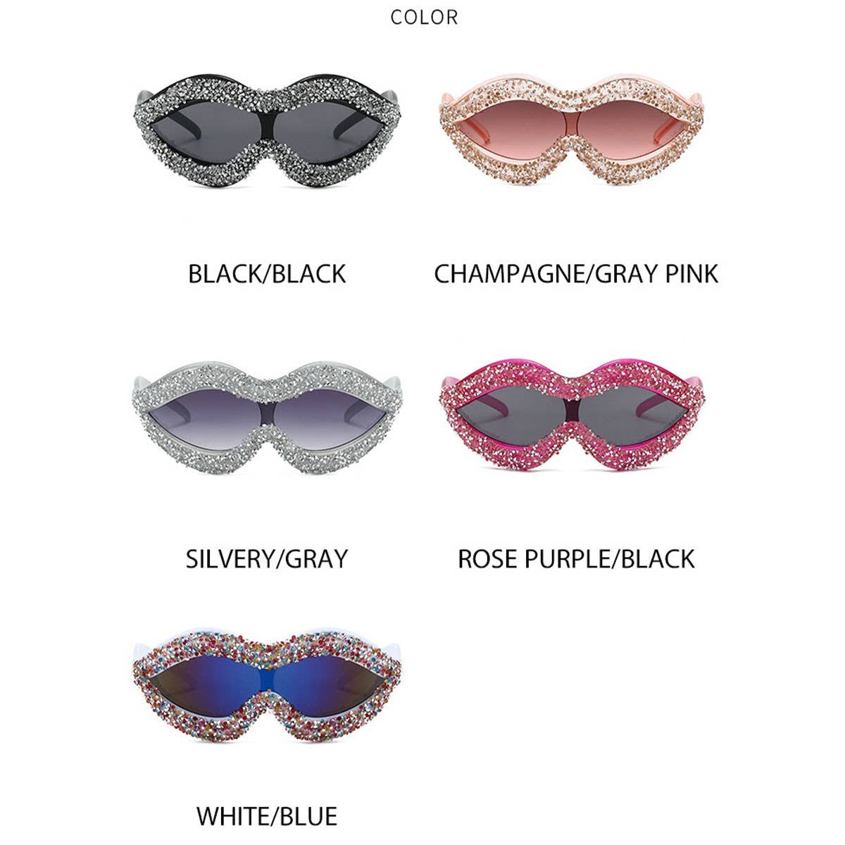 ALIEN ONE-PIECE SEXY LIPS WITH DIAMOND SUNGLASSES_CWASG0838