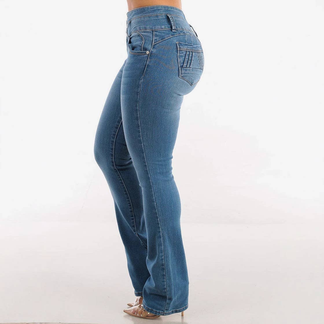 STRETCH,HIGH-WAIST,HIP-LIFT,SLIM-FIT,LONG JEANS