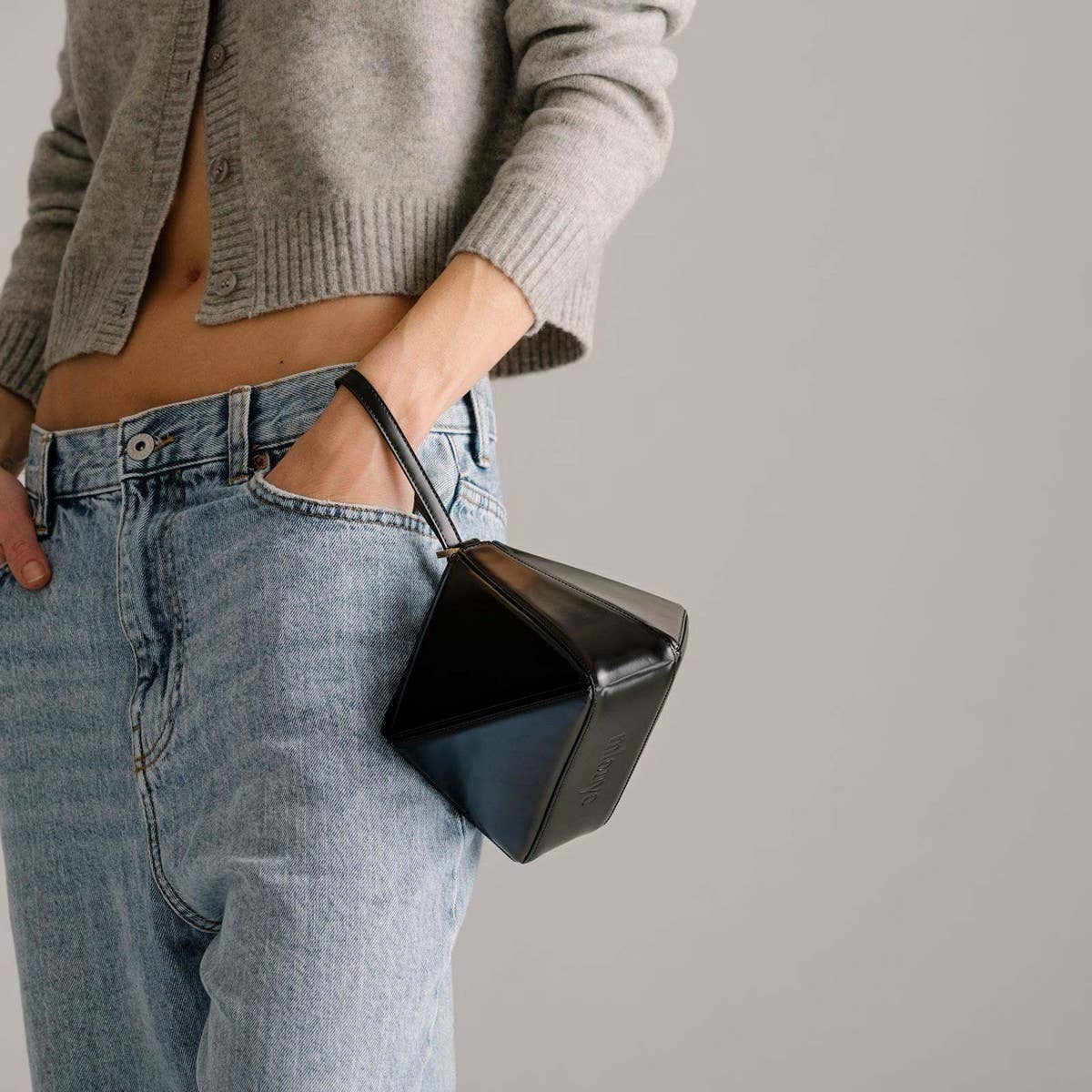 TRIANGULAR RHOMBUS STITCHING FOLDING SHOULDER BAG_CWAB1933