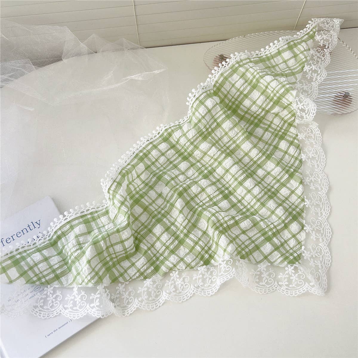 Lace Triangle Scarf - Striped Headband Scarf